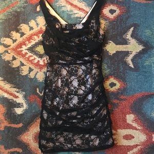 Express Lace Overlay Dress